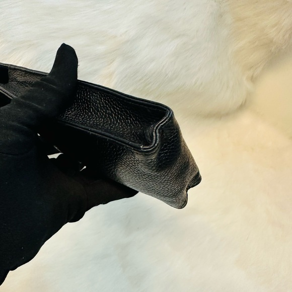 CHANEL Black Textured Leather Eyewear Case